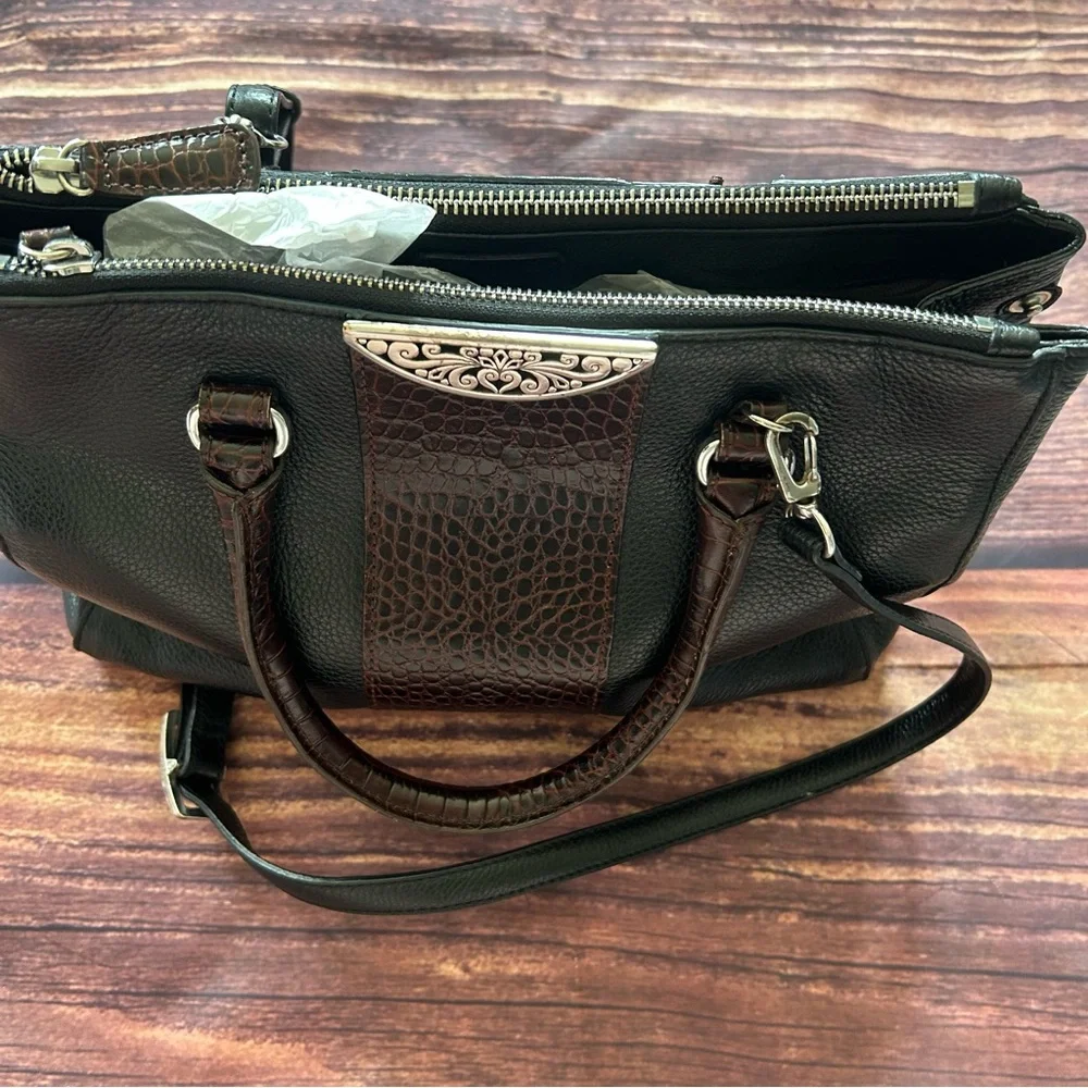 Brighton Leather Purse Black/Brown - Picture 3 of 7